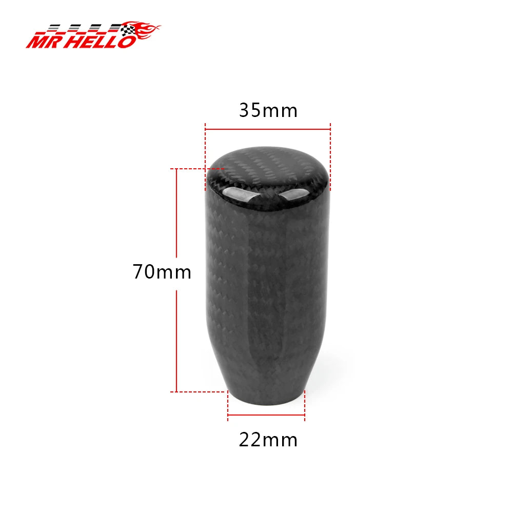 Carbon Fibre Gear Shift Knob — Round Ball, Universal Fit