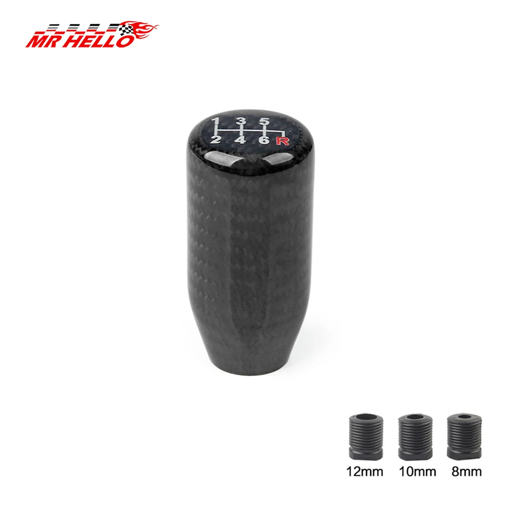 Carbon Fibre Gear Shift Knob — Round Ball, Universal Fit