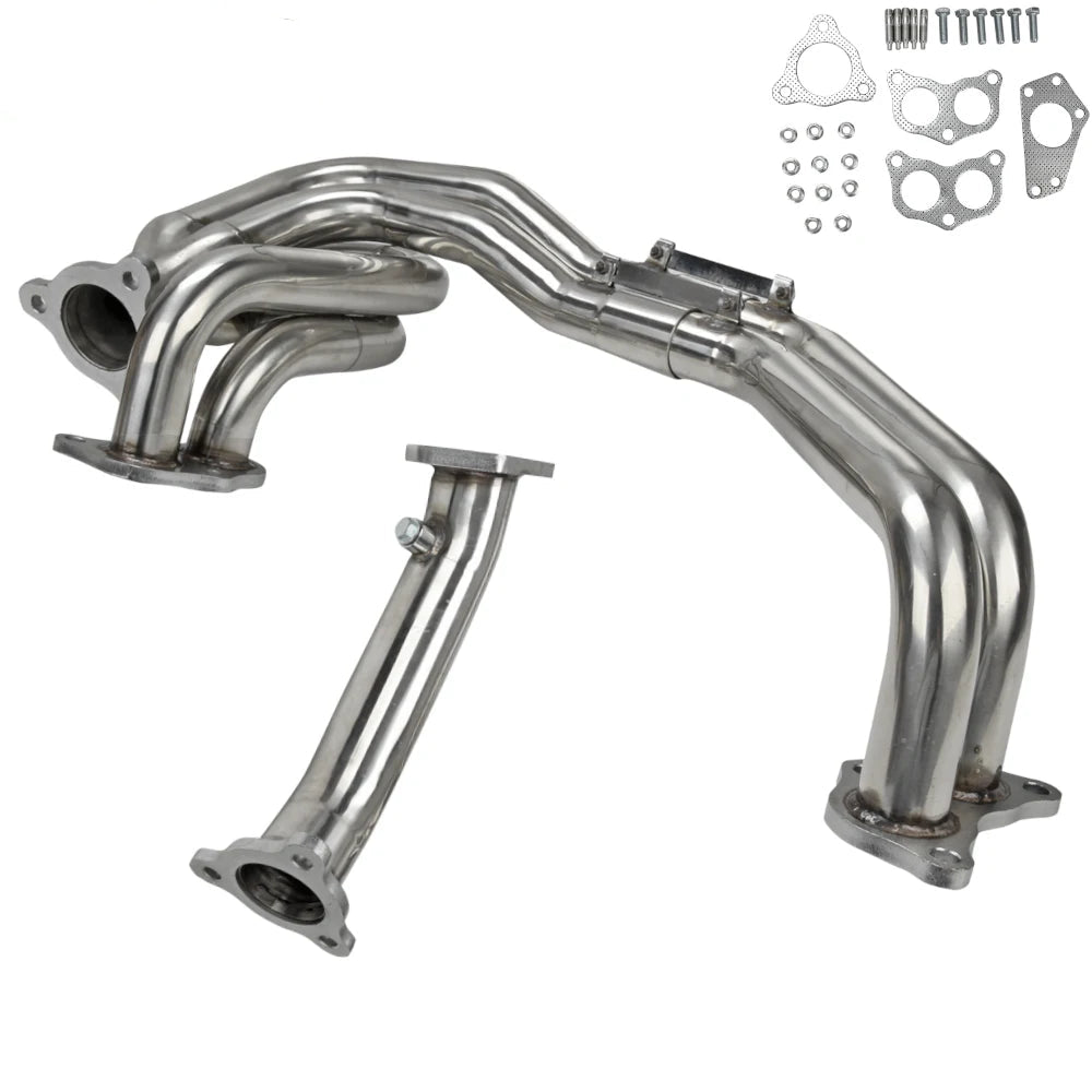 EJ Series 3-Hole Stainless Steel Exhaust Header — WRX & STi