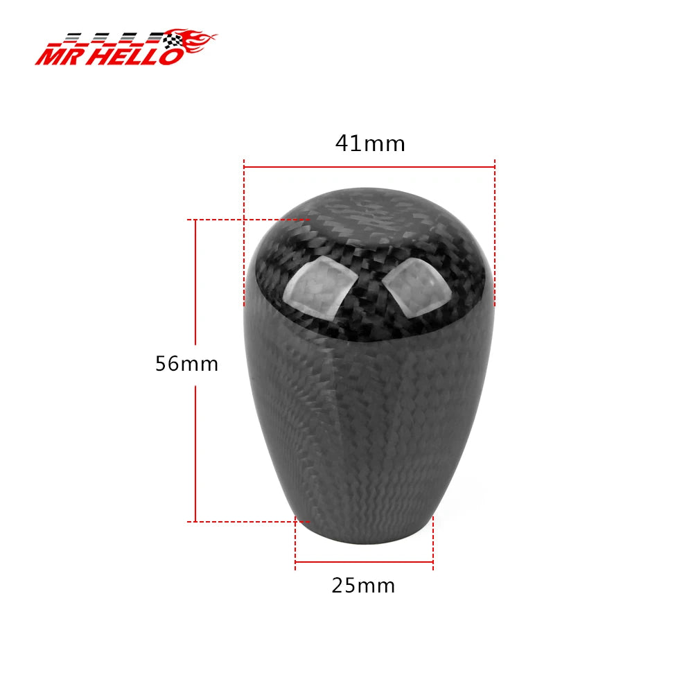 Carbon Fibre Gear Shift Knob — Round Ball, Universal Fit