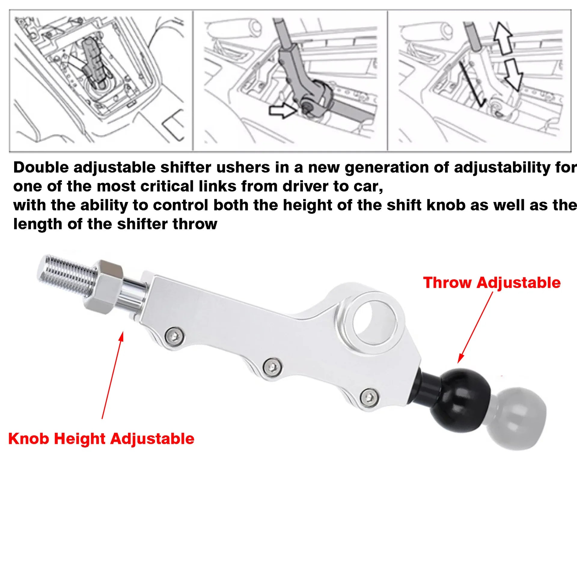 Double Adjustable Short Shifter — WRX, Legacy, Outback, Forester XT (5-Speed)
