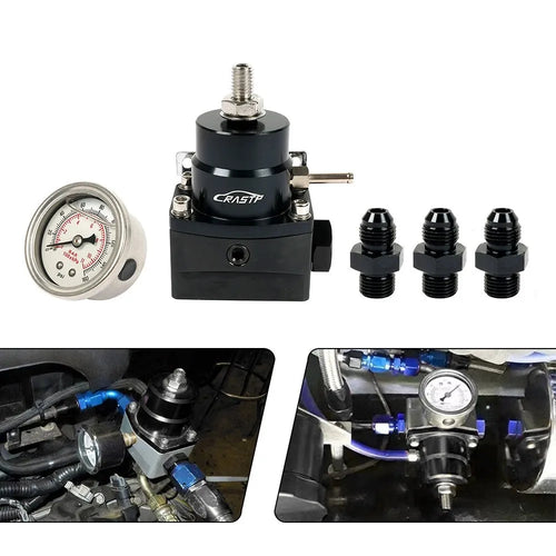 Adjustable AN6 fuel pressure regulator kit with gauge